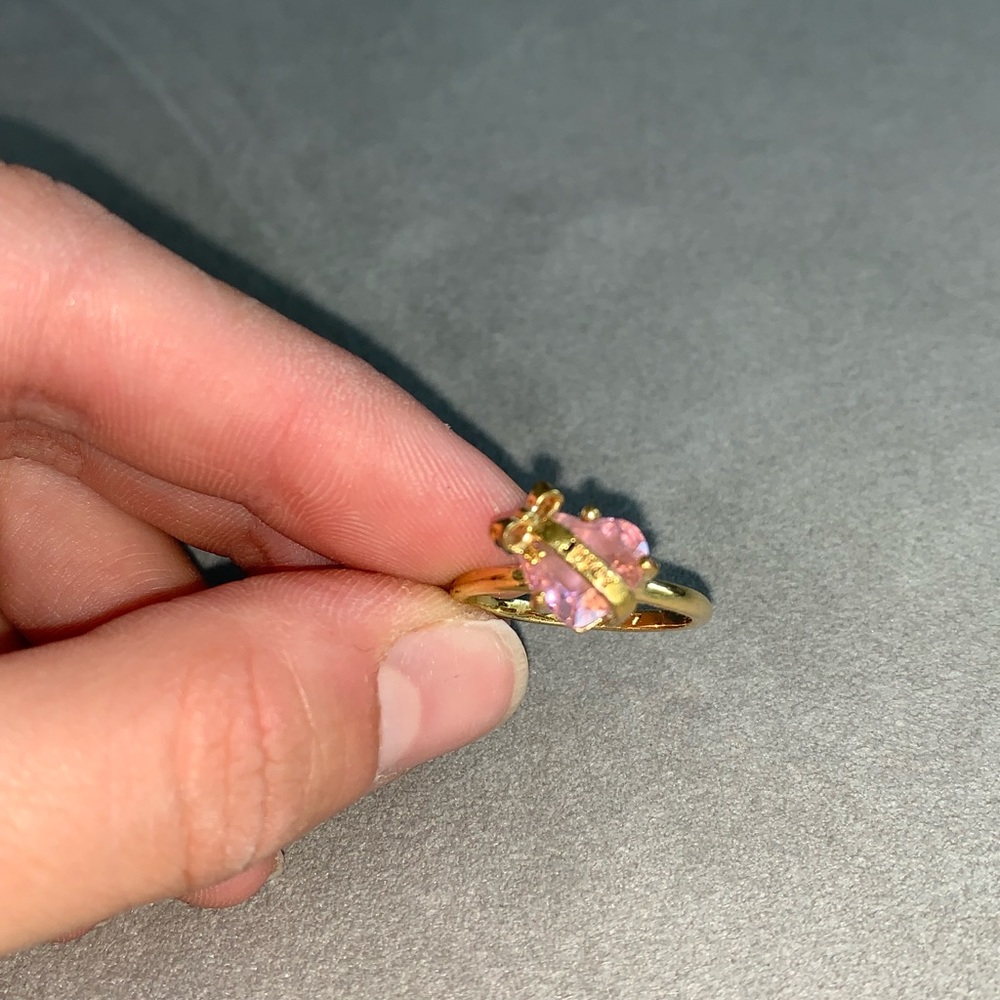 Juicy Couture Pink heart ring with bow